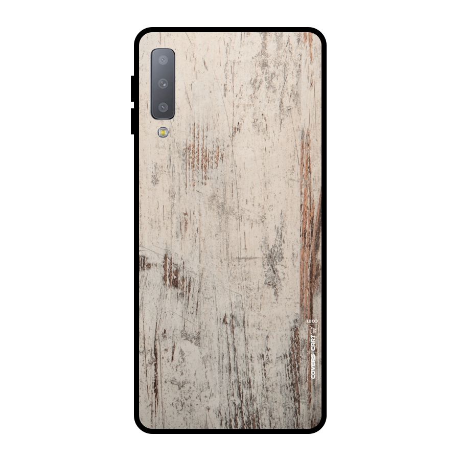 Rugged Wooden Texture Metal Back Case for Galaxy A7 (2018)