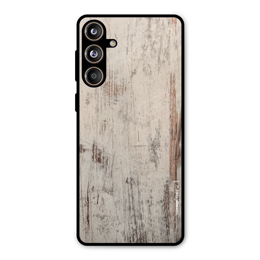 Rugged Wooden Texture Metal Back Case for Galaxy F55