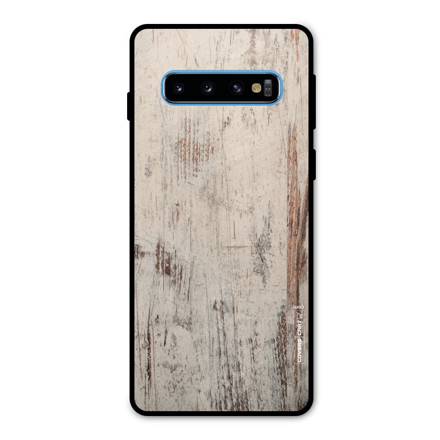 Rugged Wooden Texture Metal Back Case for Galaxy S10