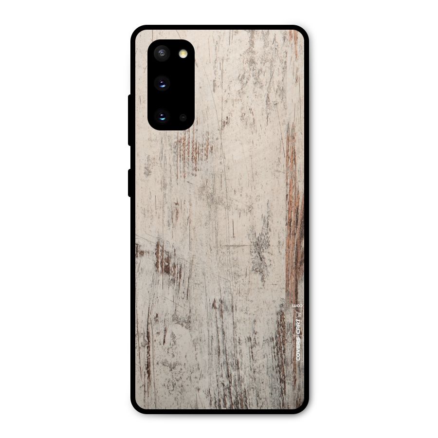Rugged Wooden Texture Metal Back Case for Galaxy S20