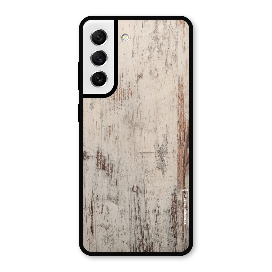 Rugged Wooden Texture Metal Back Case for Galaxy S21 FE 5G