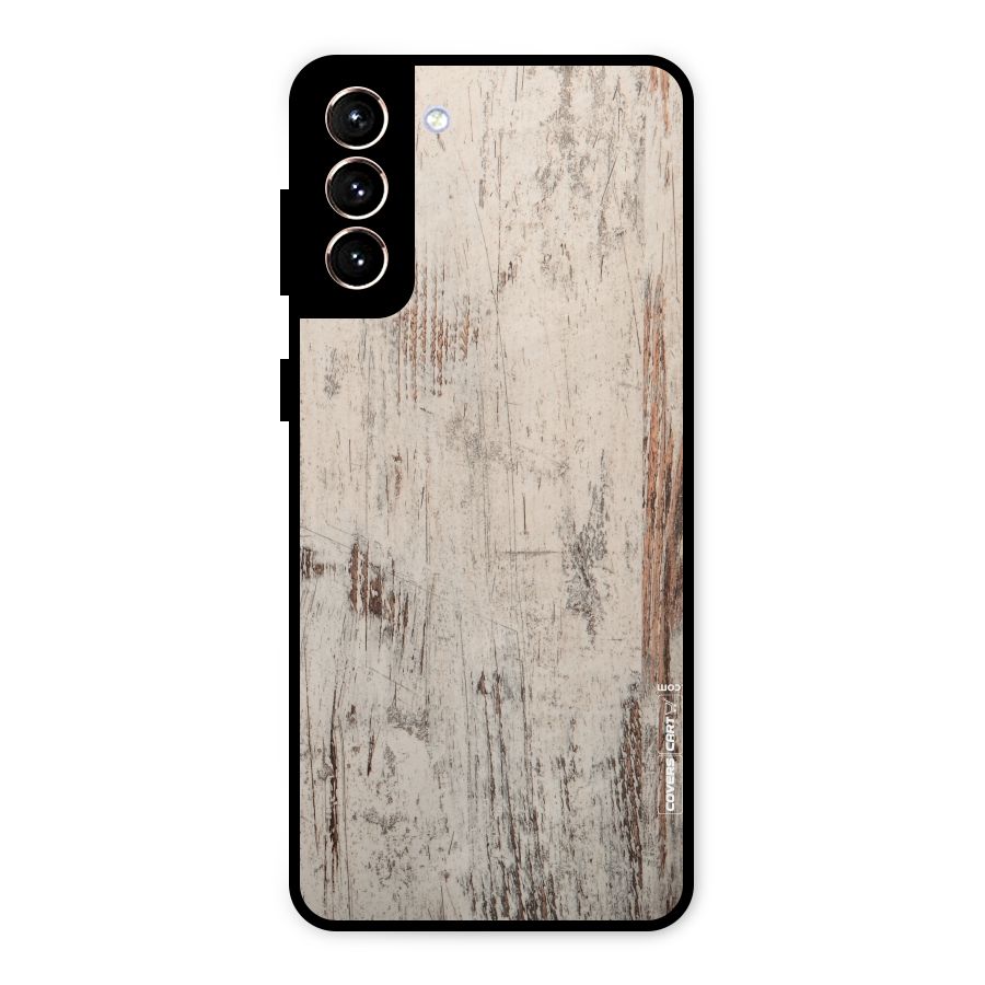Rugged Wooden Texture Metal Back Case for Galaxy S21 Plus