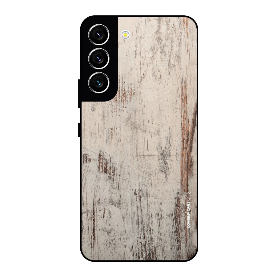 Rugged Wooden Texture Metal Back Case for Galaxy S22 5G