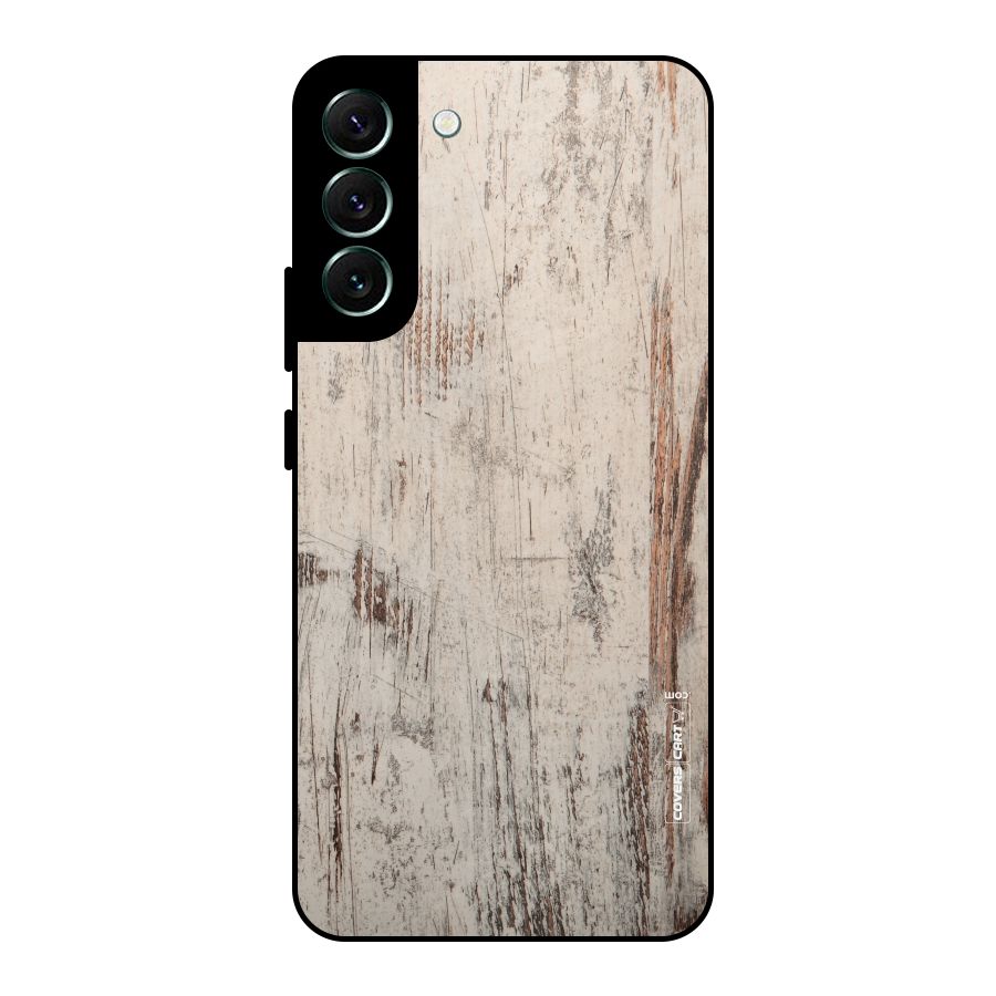 Rugged Wooden Texture Metal Back Case for Galaxy S22 Plus 5G