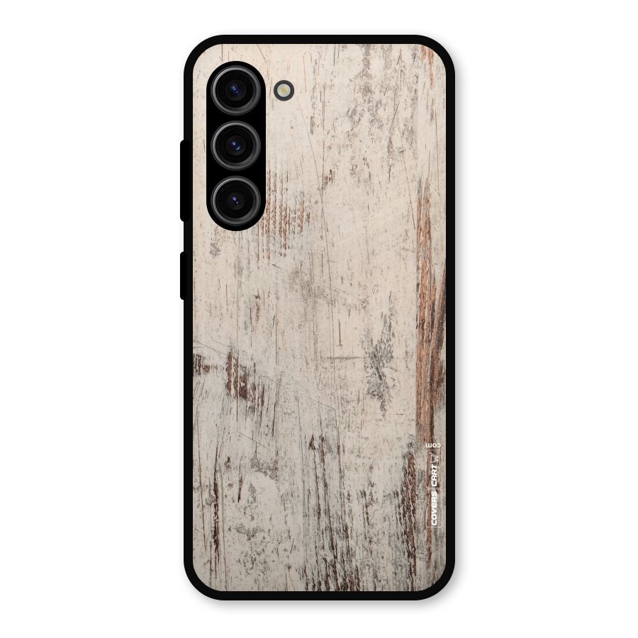 Rugged Wooden Texture Metal Back Case for Galaxy S23