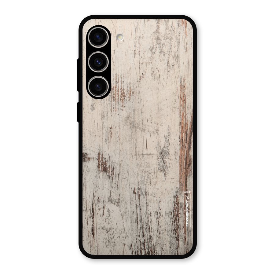 Rugged Wooden Texture Metal Back Case for Galaxy S23 Plus