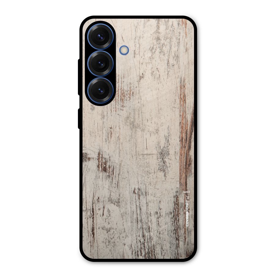 Rugged Wooden Texture Metal Back Case for Galaxy S25