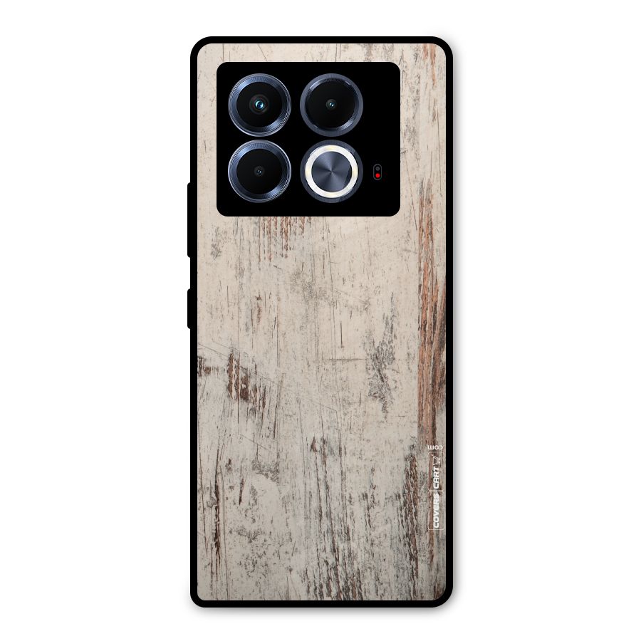 Rugged Wooden Texture Metal Back Case for Infinix Note 40 5G