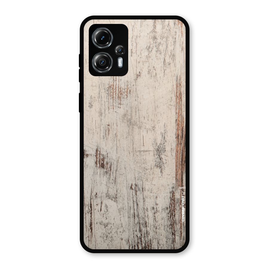 Rugged Wooden Texture Metal Back Case for Moto G13