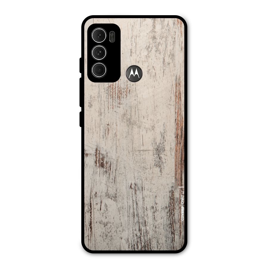 Rugged Wooden Texture Metal Back Case for Moto G60