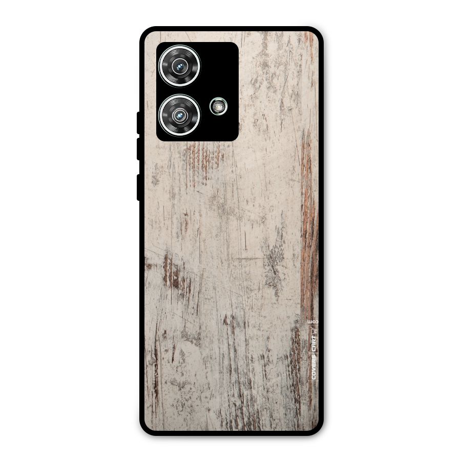 Rugged Wooden Texture Metal Back Case for Motorola Edge 40 Neo
