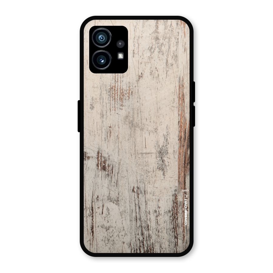Rugged Wooden Texture Metal Back Case for Nothing Phone 1