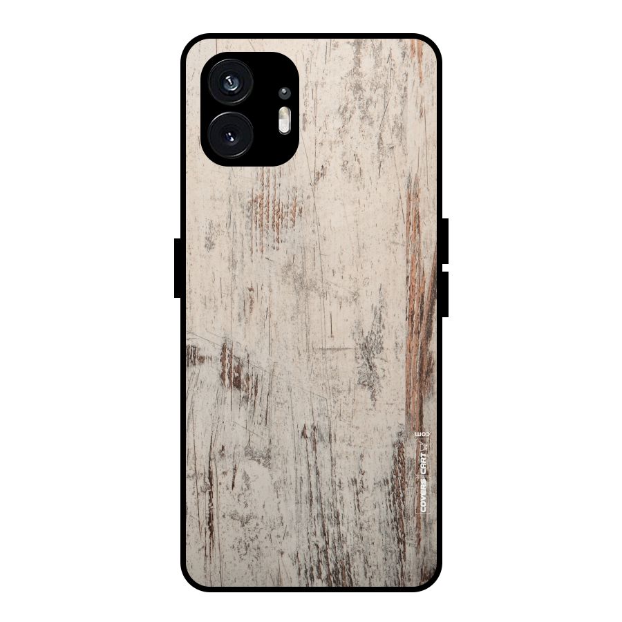 Rugged Wooden Texture Metal Back Case for Nothing Phone 2