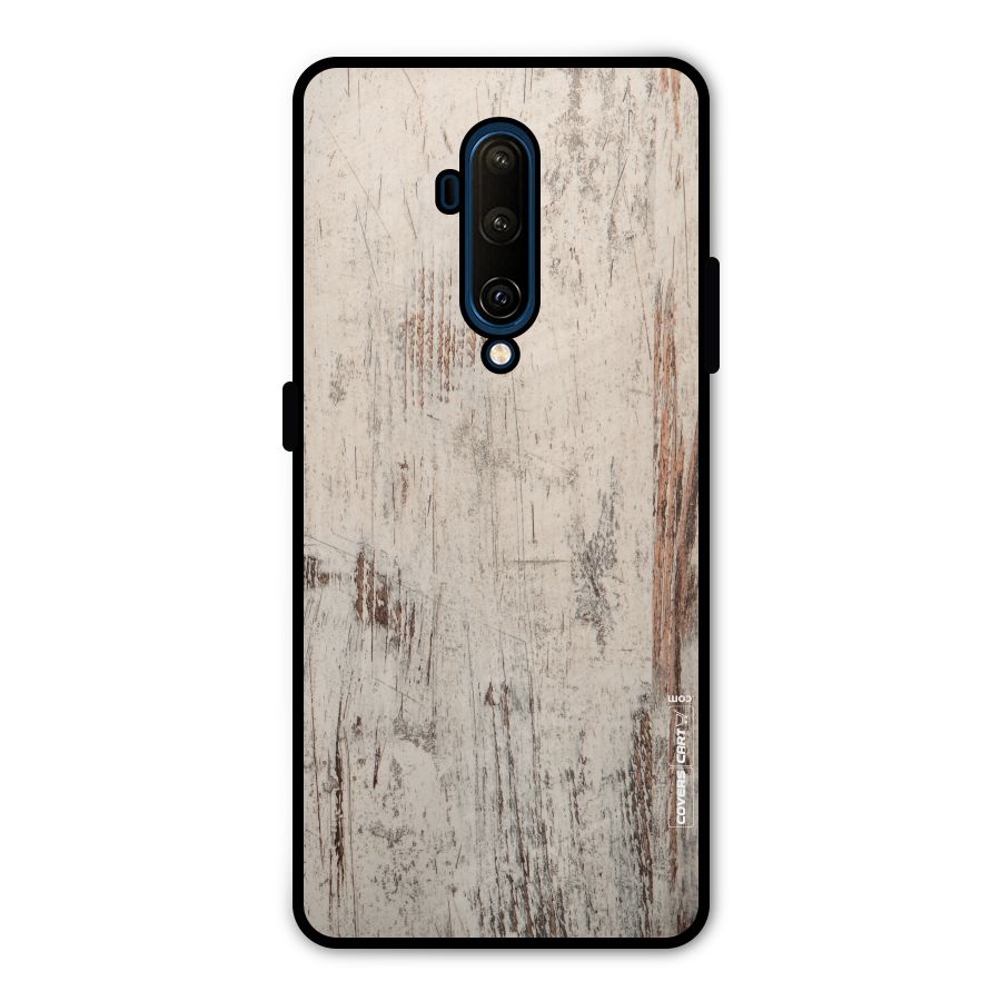 Rugged Wooden Texture Metal Back Case for OnePlus 7T Pro