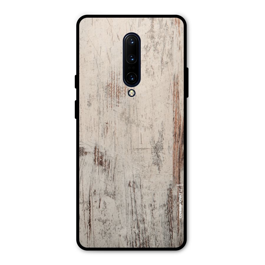 Rugged Wooden Texture Metal Back Case for OnePlus 7 Pro