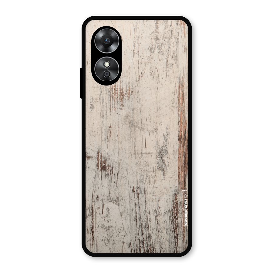 Rugged Wooden Texture Metal Back Case for Oppo A17