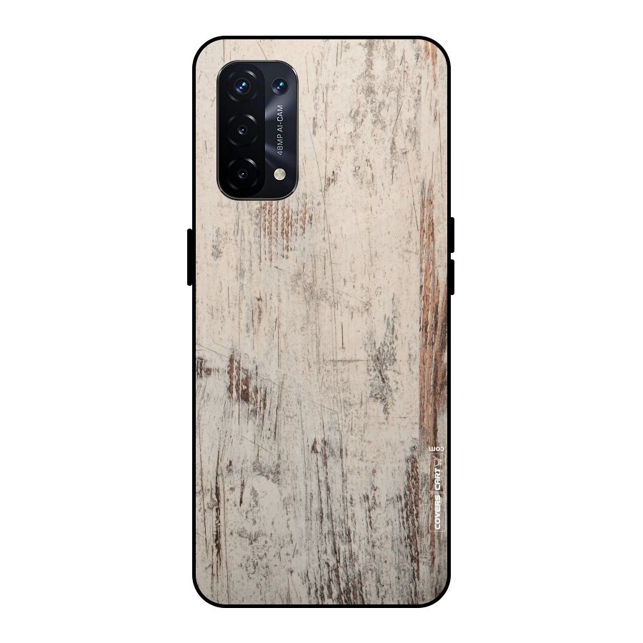 Rugged Wooden Texture Metal Back Case for Oppo A74 5G