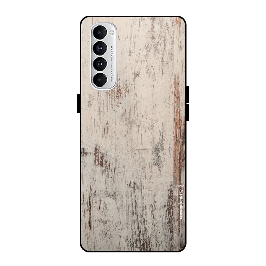 Rugged Wooden Texture Metal Back Case for Oppo Reno4 Pro