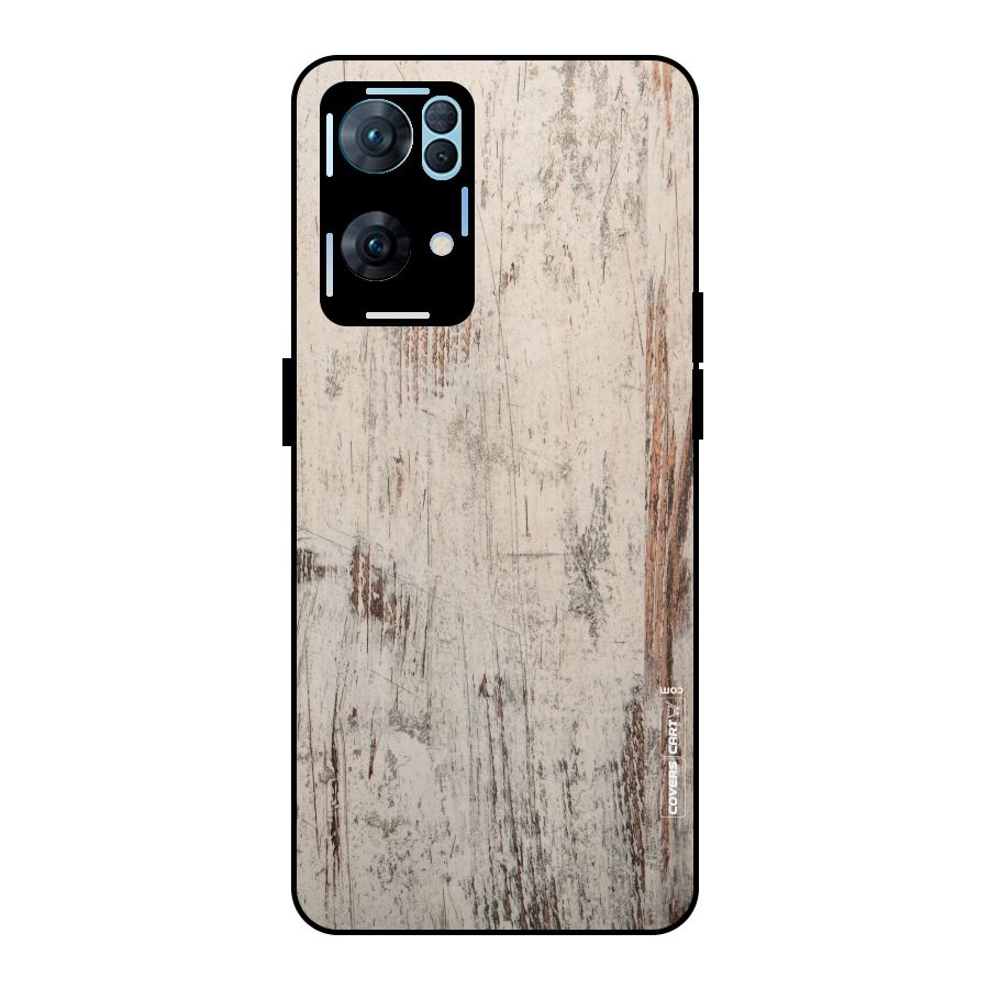 Rugged Wooden Texture Metal Back Case for Oppo Reno7 Pro 5G