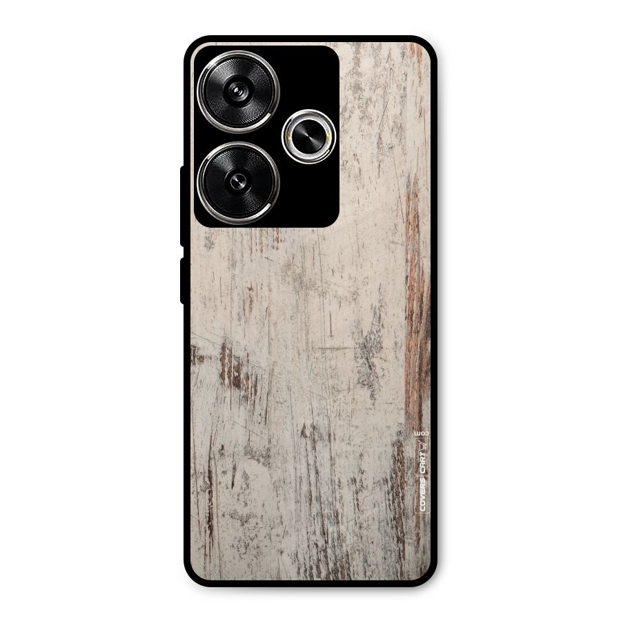Rugged Wooden Texture Metal Back Case for Poco F6
