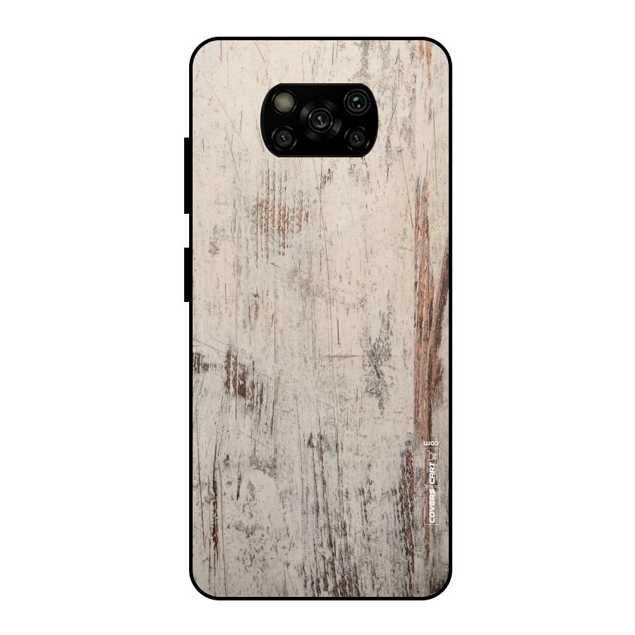 Rugged Wooden Texture Metal Back Case for Poco X3