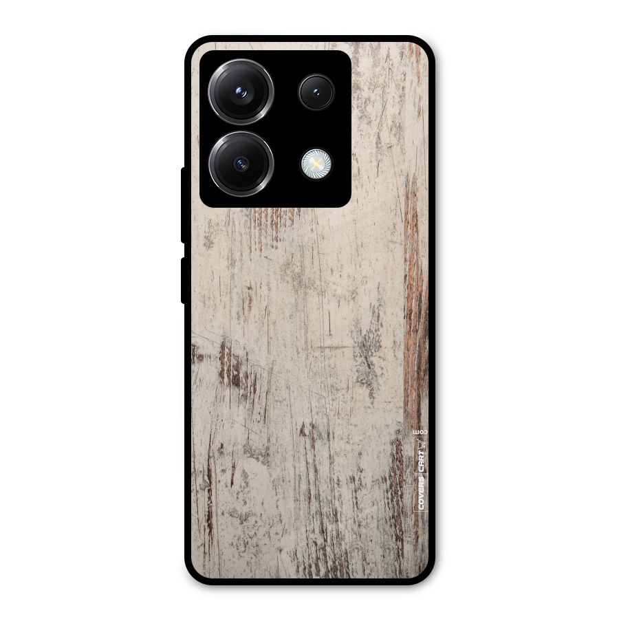 Rugged Wooden Texture Metal Back Case for Poco X6
