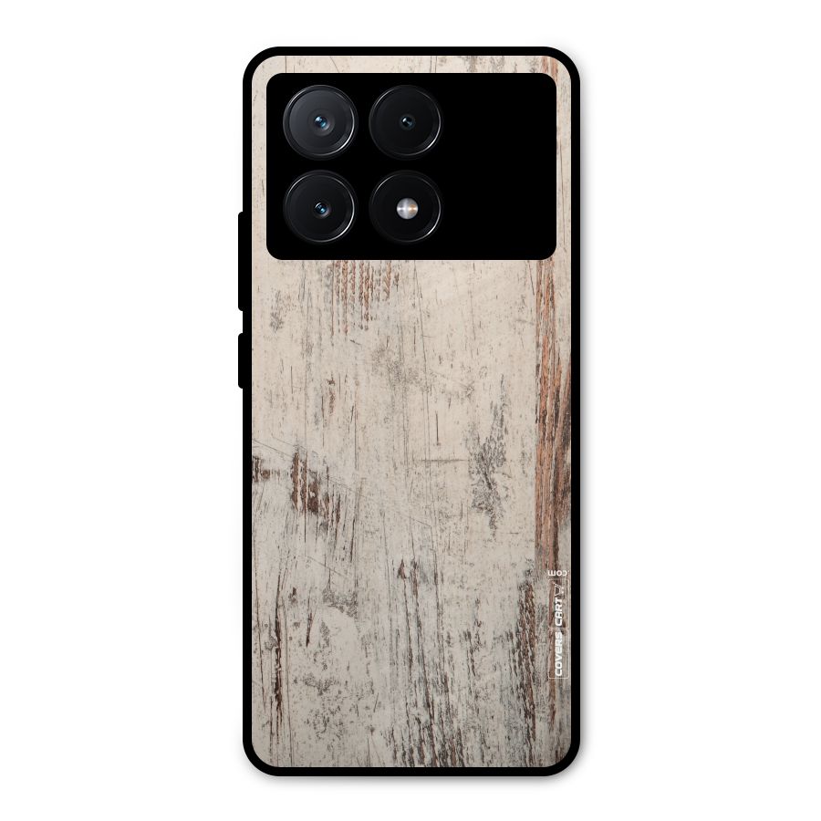 Rugged Wooden Texture Metal Back Case for Poco X6 Pro