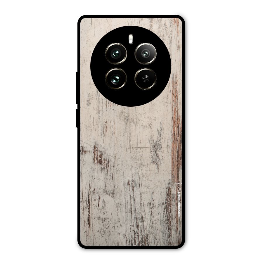 Rugged Wooden Texture Metal Back Case for Realme 12 Pro