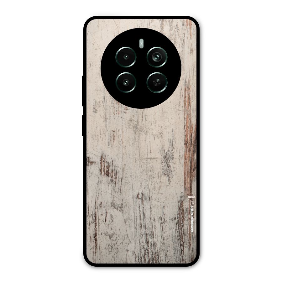 Rugged Wooden Texture Metal Back Case for Realme 12 Pro Plus