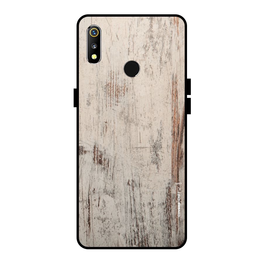 Rugged Wooden Texture Metal Back Case for Realme 3i