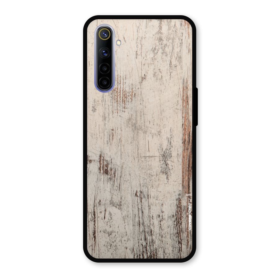 Rugged Wooden Texture Metal Back Case for Realme 6i