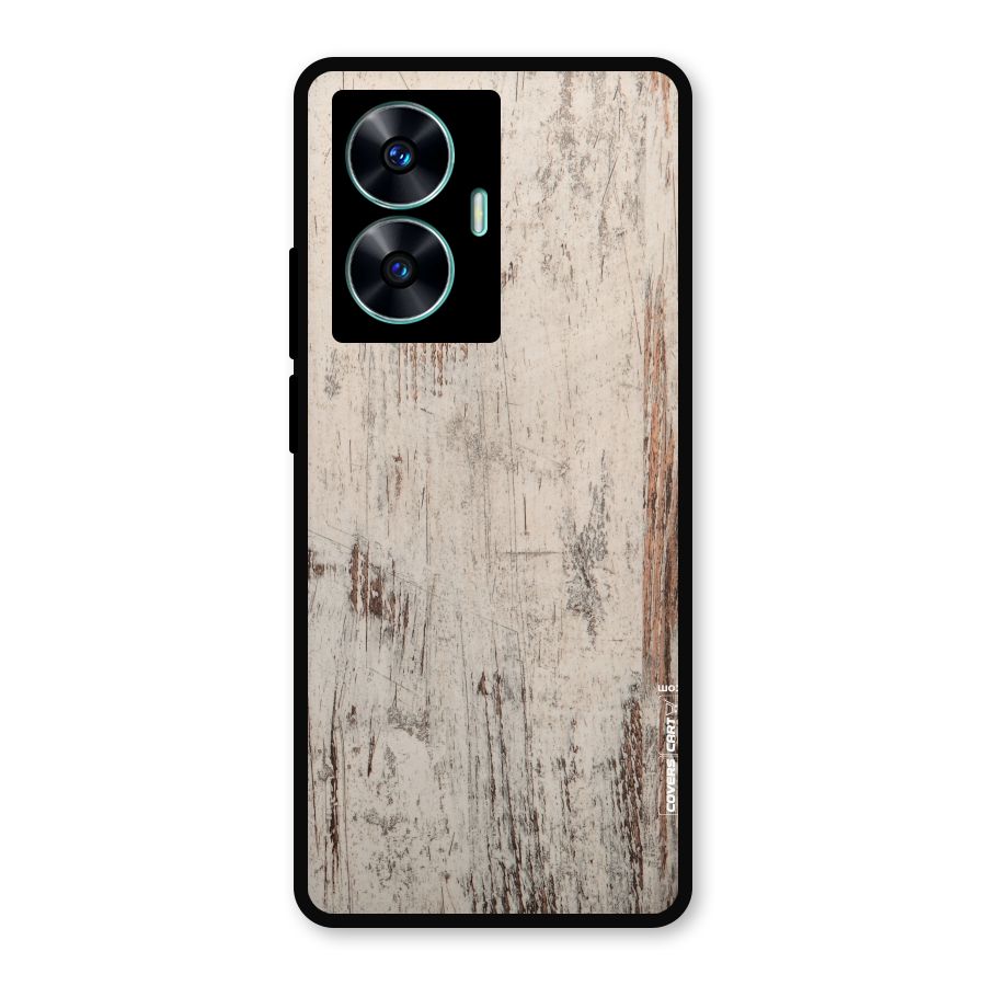 Rugged Wooden Texture Metal Back Case for Realme C55