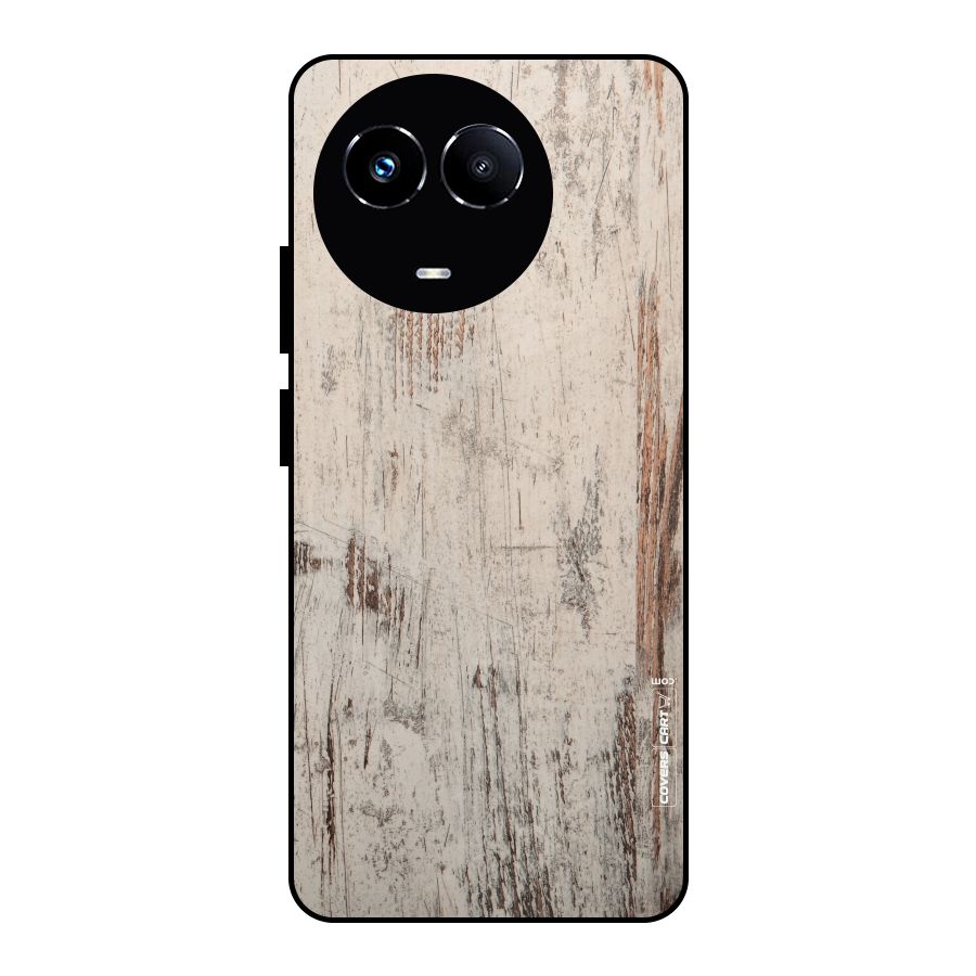 Rugged Wooden Texture Metal Back Case for Realme Narzo 60X