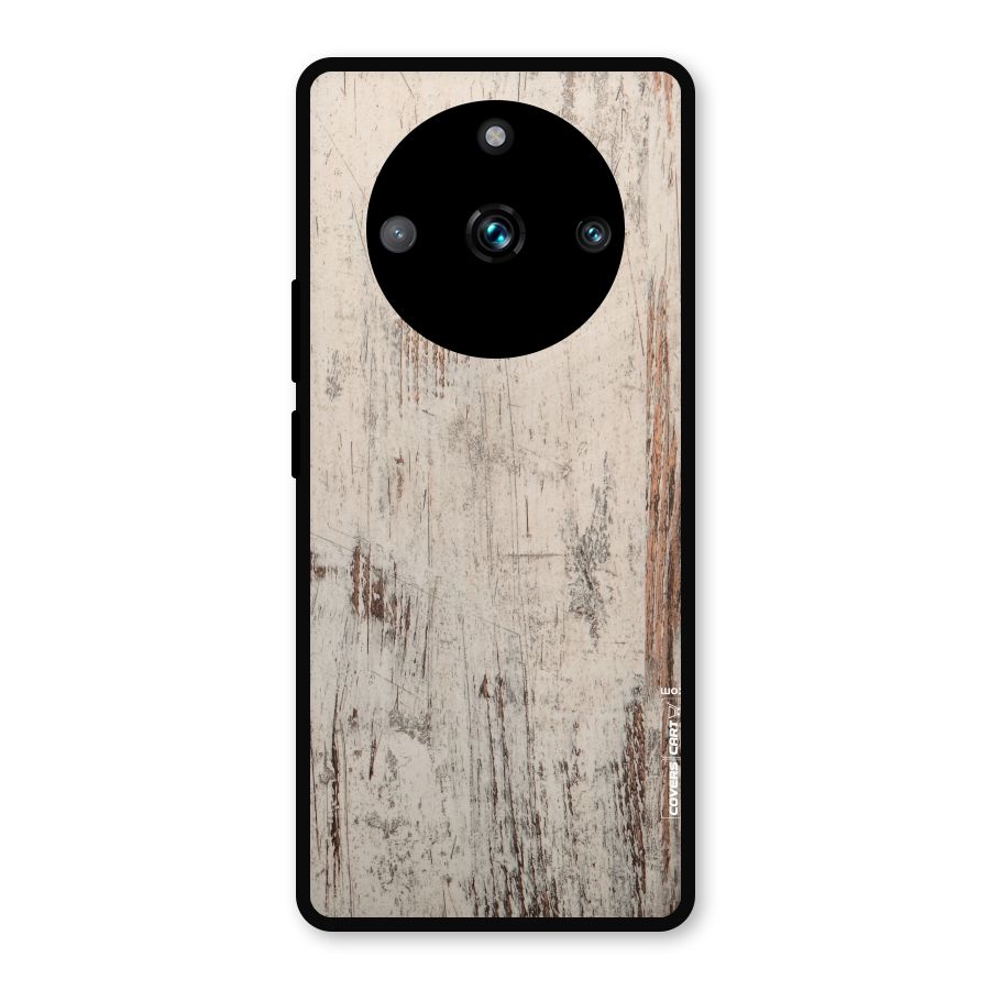 Rugged Wooden Texture Metal Back Case for Realme Narzo 60 Pro