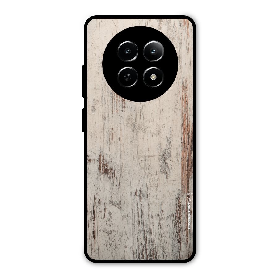 Rugged Wooden Texture Metal Back Case for Realme Narzo 70x 5G