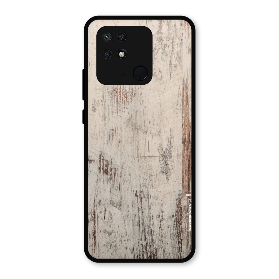 Rugged Wooden Texture Metal Back Case for Redmi 10
