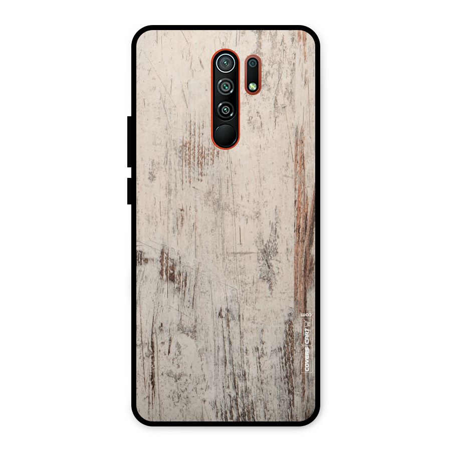 Rugged Wooden Texture Metal Back Case for Redmi 9 Prime
