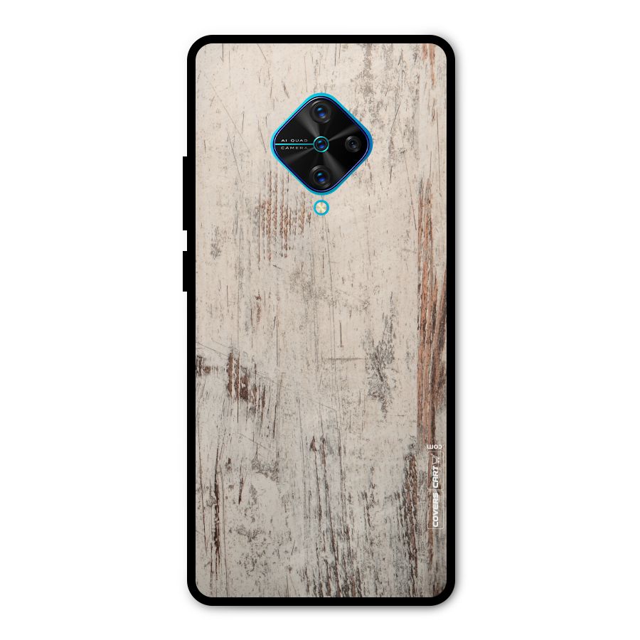 Rugged Wooden Texture Metal Back Case for Vivo S1 Pro