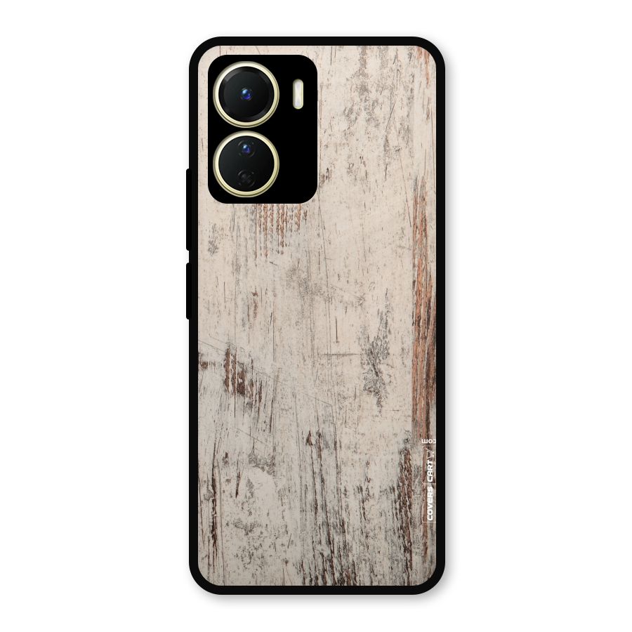 Rugged Wooden Texture Metal Back Case for Vivo T2x