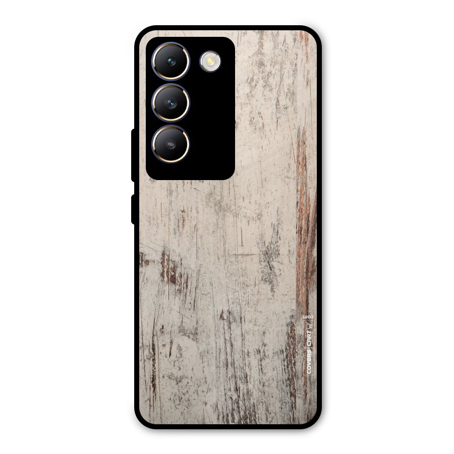 Rugged Wooden Texture Metal Back Case for Vivo T3 5G