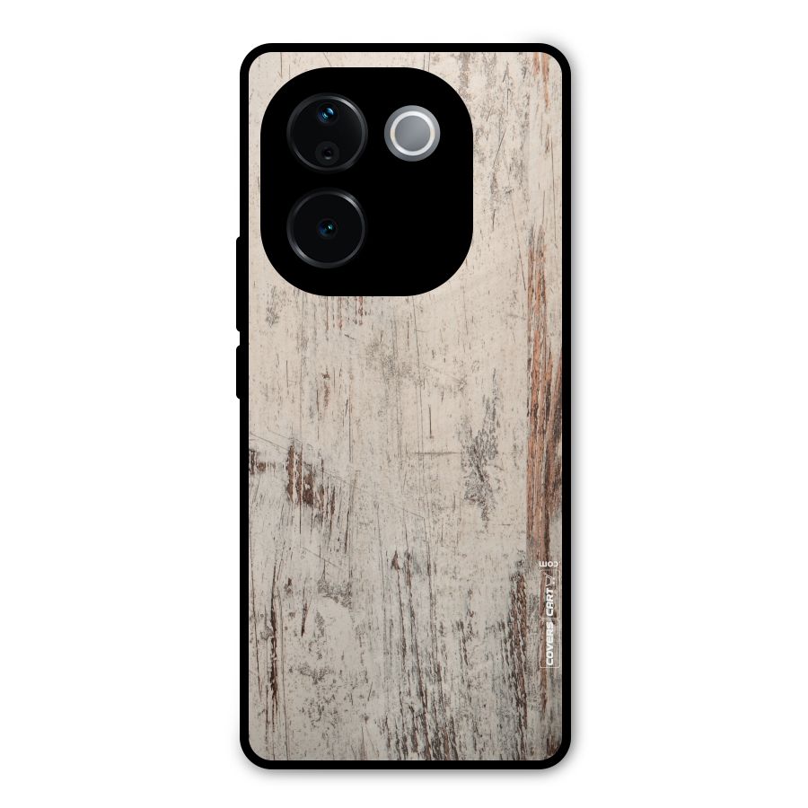 Rugged Wooden Texture Metal Back Case for Vivo T3 Pro
