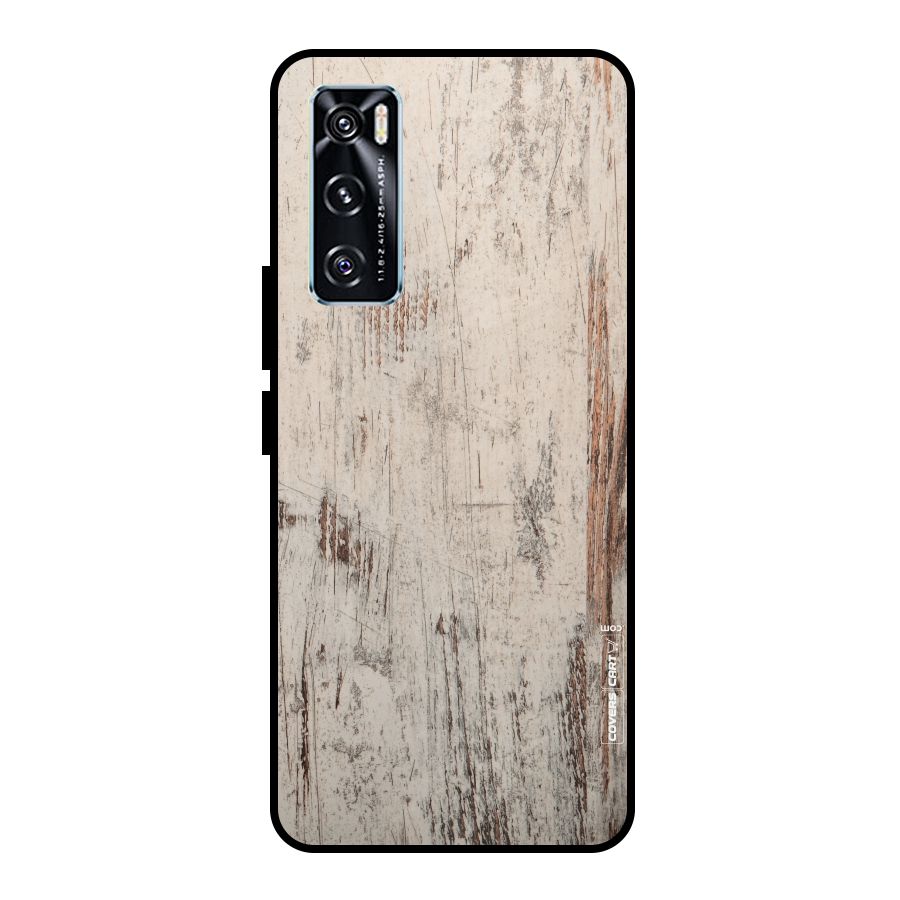 Rugged Wooden Texture Metal Back Case for Vivo V20 SE