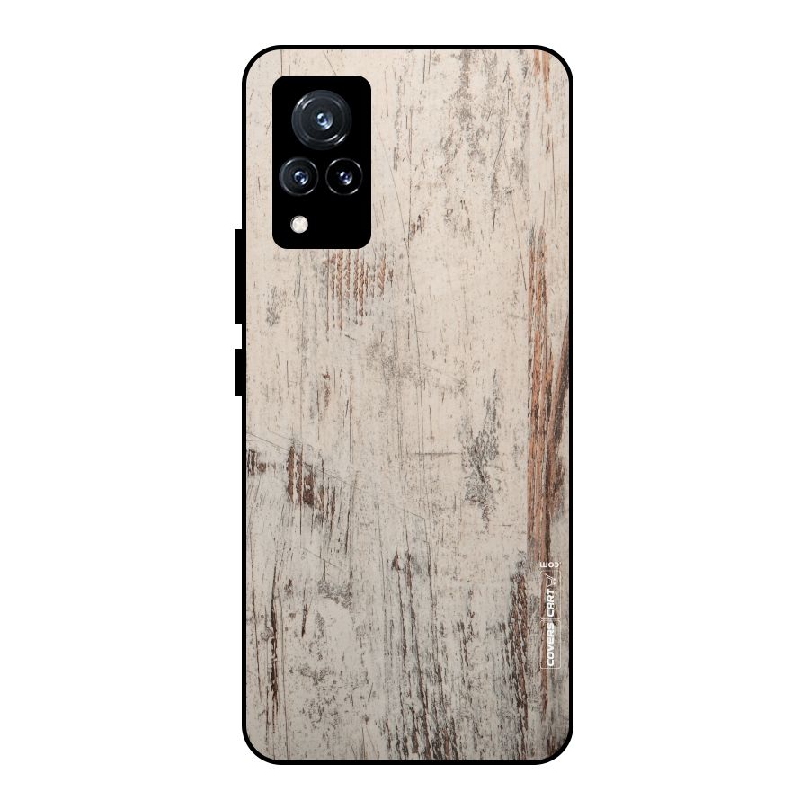 Rugged Wooden Texture Metal Back Case for Vivo V21 5G