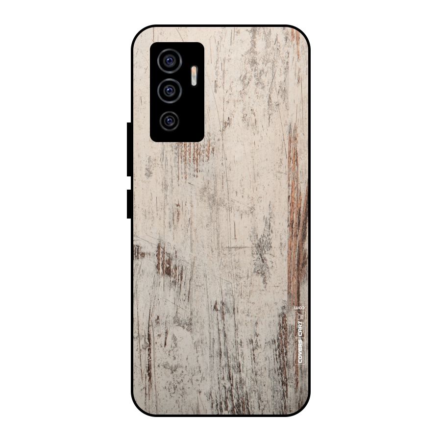 Rugged Wooden Texture Metal Back Case for Vivo V23e