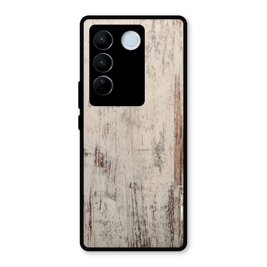 Rugged Wooden Texture Metal Back Case for Vivo V27