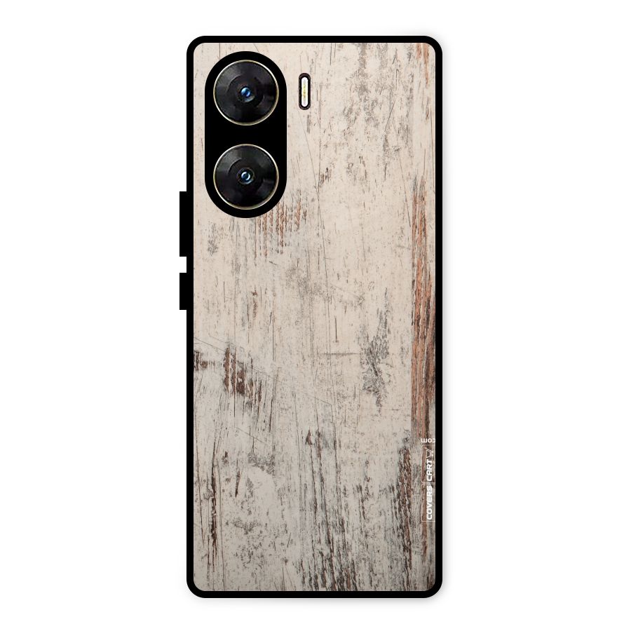 Rugged Wooden Texture Metal Back Case for Vivo V29e
