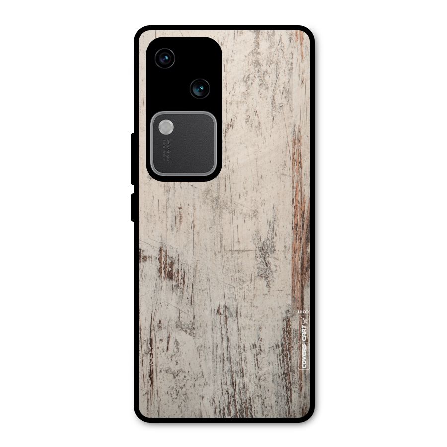 Rugged Wooden Texture Metal Back Case for Vivo V30