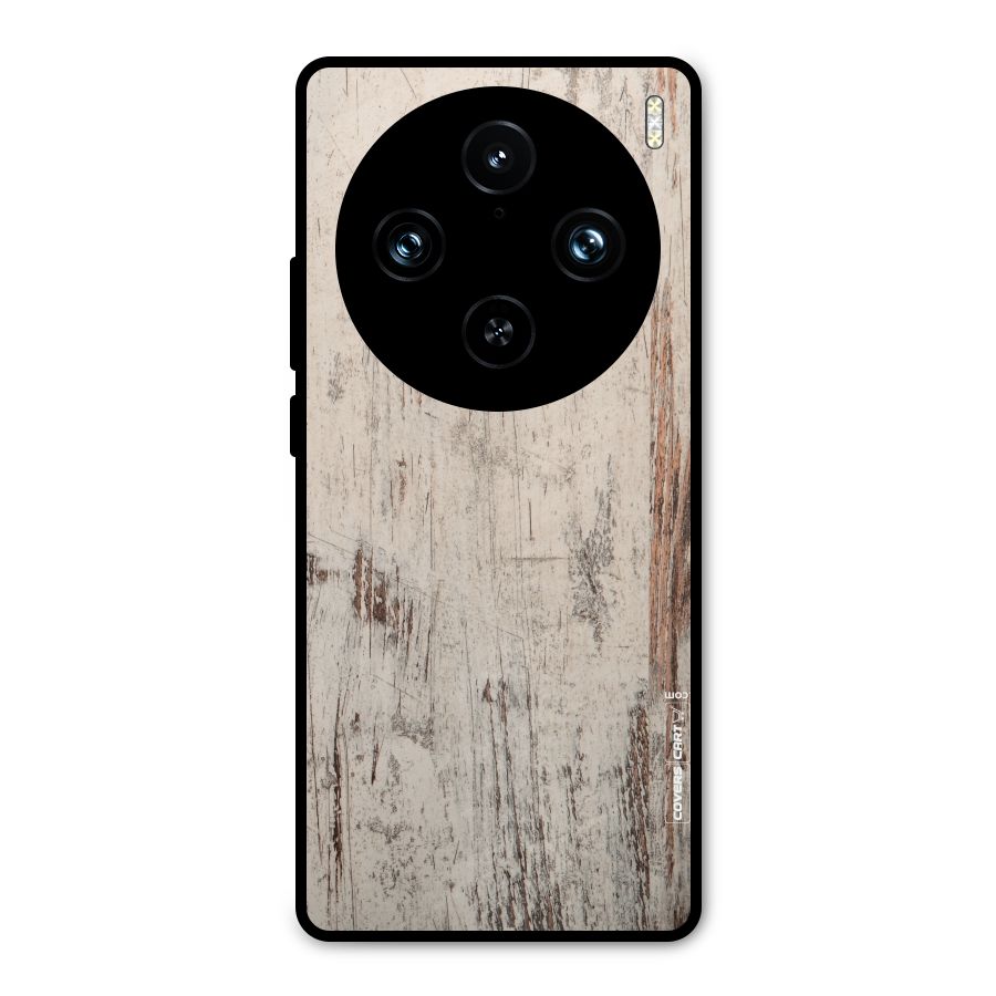 Rugged Wooden Texture Metal Back Case for Vivo X100 Pro