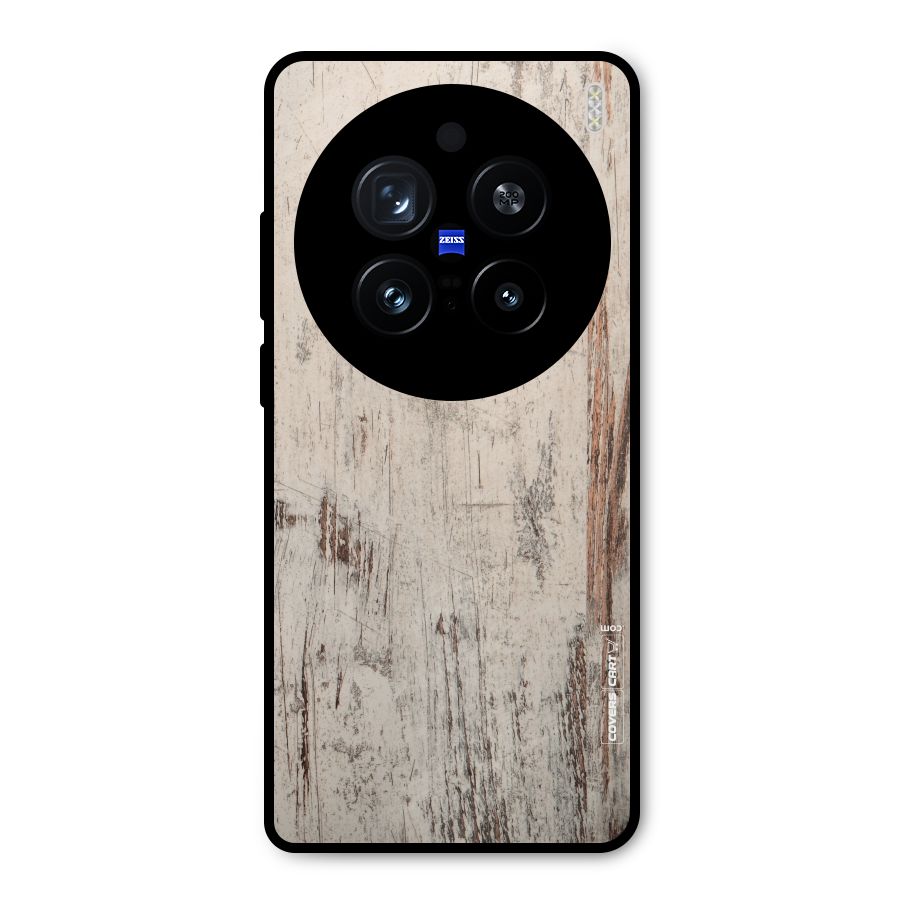 Rugged Wooden Texture Metal Back Case for Vivo X200 Pro