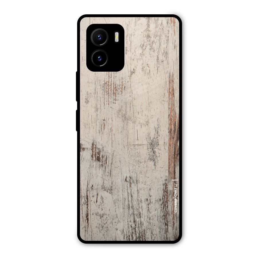 Rugged Wooden Texture Metal Back Case for Vivo Y15s